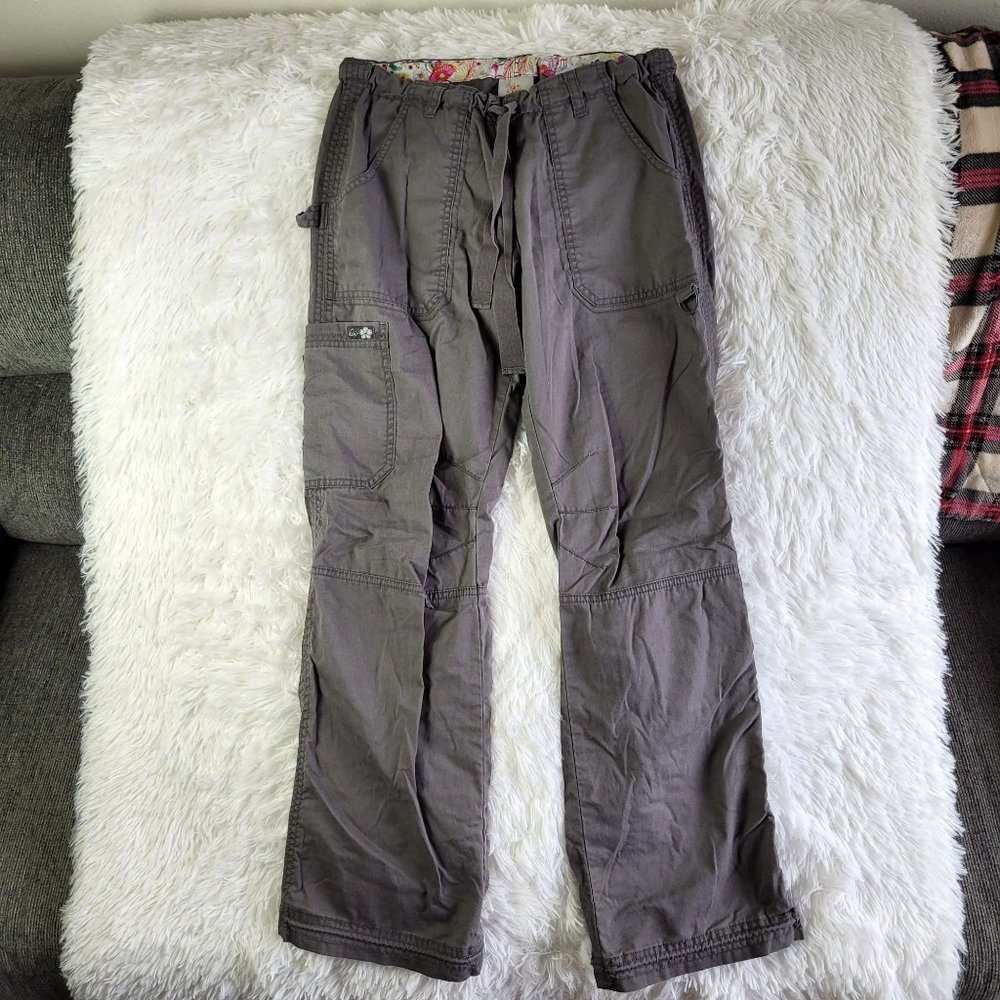 Koi by Kathy Peterson Womens Cargo Pant Size XS Grey Drawstring Pockets